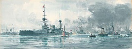 HMS NEPTUNE SAILS FROM PORTSMOUTH, 1911