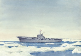 HMS VENGEANCE IN ARCTIC WATERS, 1949