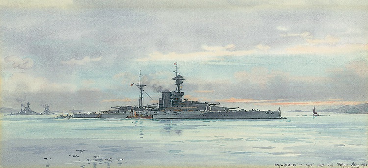 HMS REVENGE  AT SCAPA FLOW, DECEMBER 1918