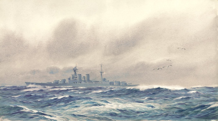 HMS HOOD AT SEA 1923
