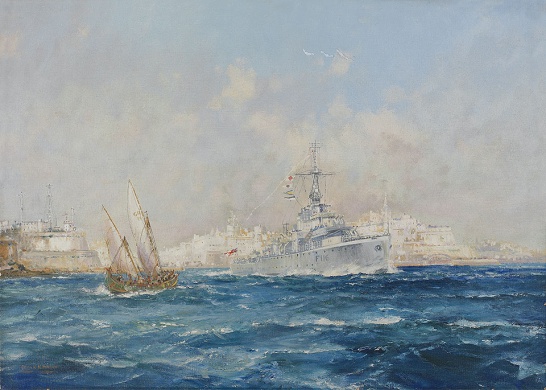 HOMEWARD BOUND: HMS AMETHYST LEAVING MALTA, OCTOBE