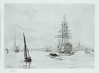 HMS VICTORY AFLOAT IN PORTSMOUTH WITH HM YACHT ALB
