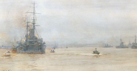 CAPITAL SHIPS IN THE FIRTH OF FORTH c1915