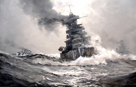British Battleship in Heavy Weather