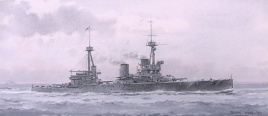 HMS INFLEXIBLE AT THE TIME OF JUTLAND - SUMMER 1916