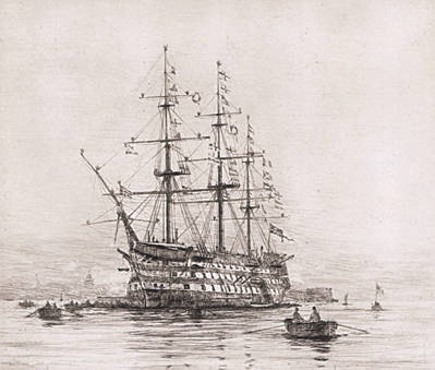 HMS VICTORY ON TRAFALGAR DAY
