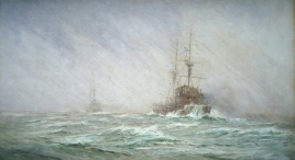 HMS NATAL and cruiser squadron in filthy weather
