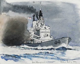 HMS VANGUARD OFF MALTA, 1949