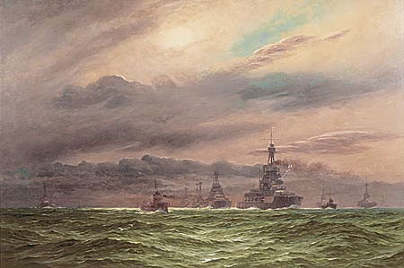 HMS IRON DUKE, HMS BELLEROPHON, HMS TEMERAIRE, HMS