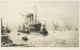 RMS MAURETANIA ARRIVING AT LIVERPOOL